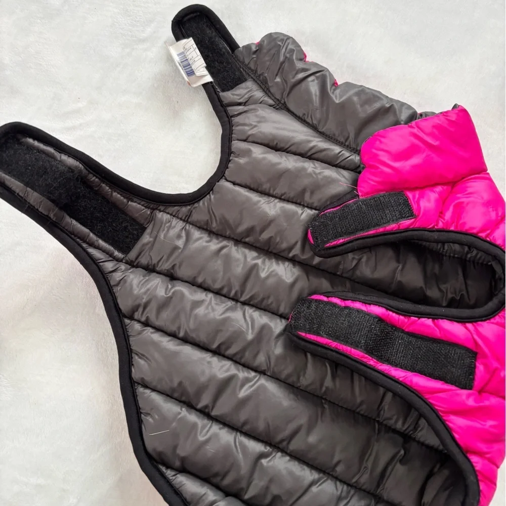 Top Paw Fuchsia and Black Quilted Dog Jacket OS